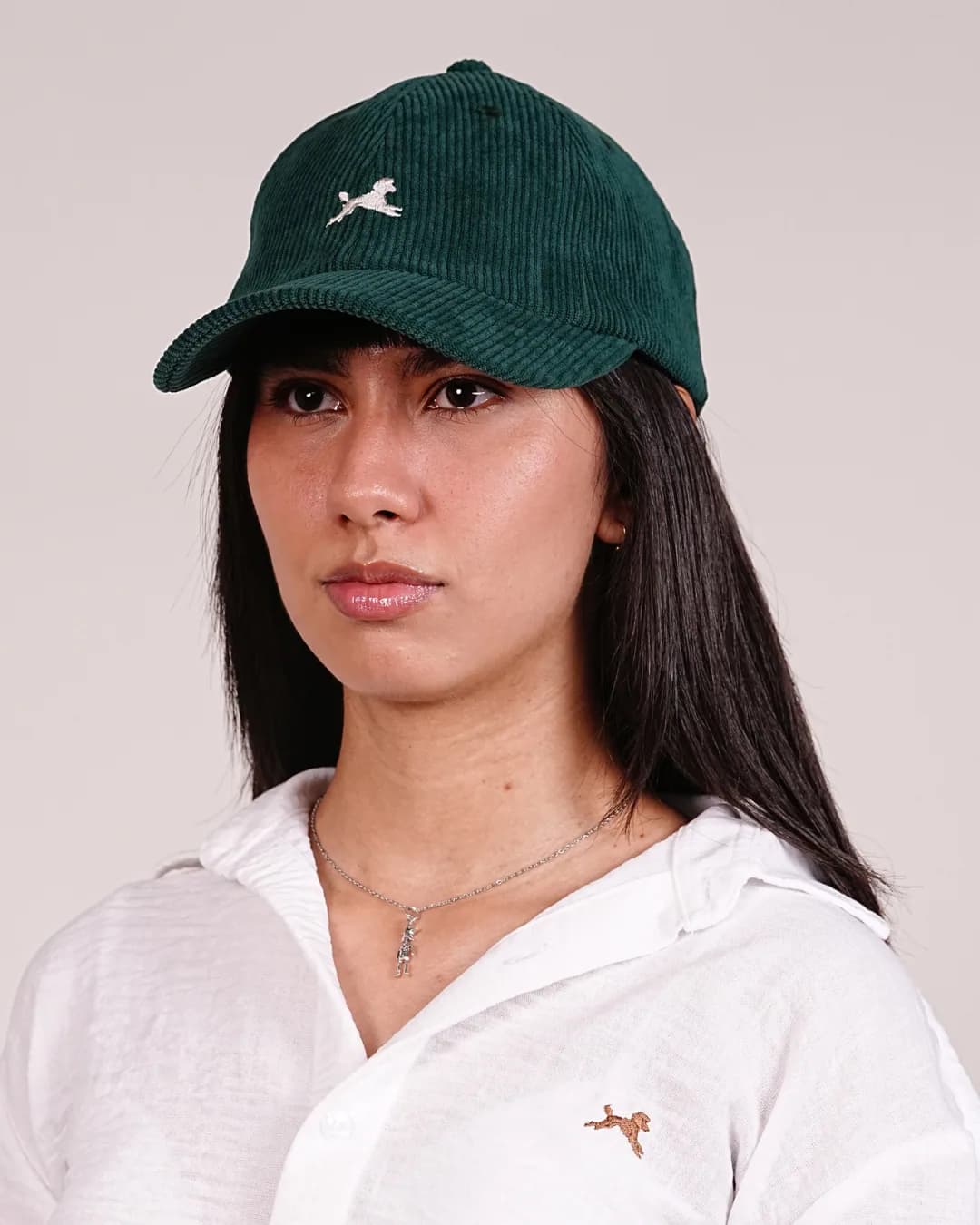 Gorra Deep Green en Pana — vista 3